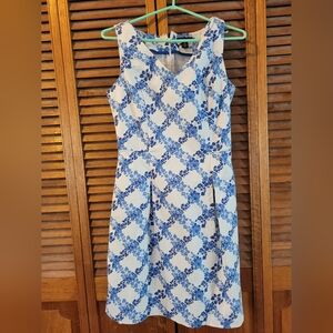 Tommy Hilfiger blue floral pleated dress